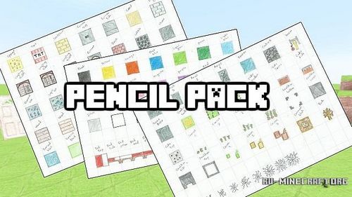 Ресурспак Pencil Pack – Hand Drawn [128x] для minecraft 1.8.1 minecraft